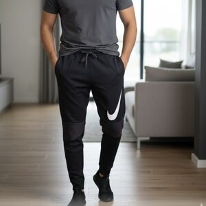 Nike Black Dri-fit Zipped Running Men  Pants Medium